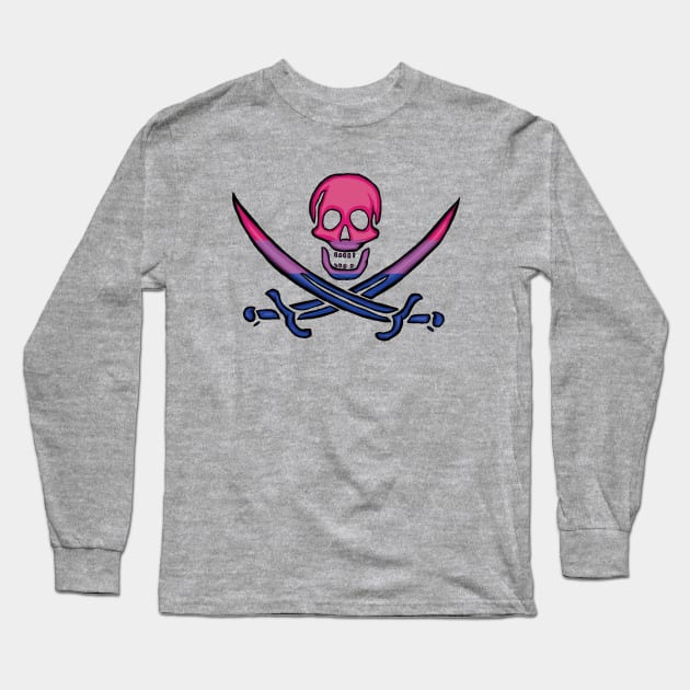 Bisexual Pirate Pride Long Sleeve T-Shirt by BeSmartFightDirty